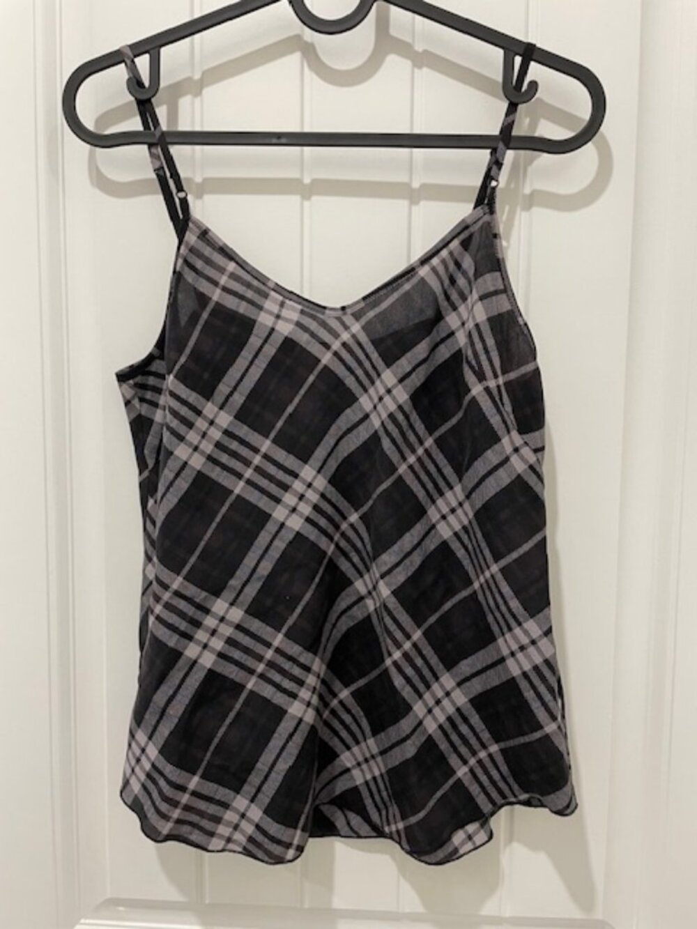 Aritzia/Wilfred - XS 100% Silk Plaid Camisole Tank Top